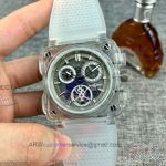 Perfect Replica Bell And Ross BR-X1 Transparent Rubber Strap Tourbillon Dial 42mm Watch